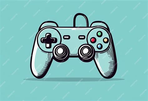Premium Photo | A drawing of a video game controller with a green ...