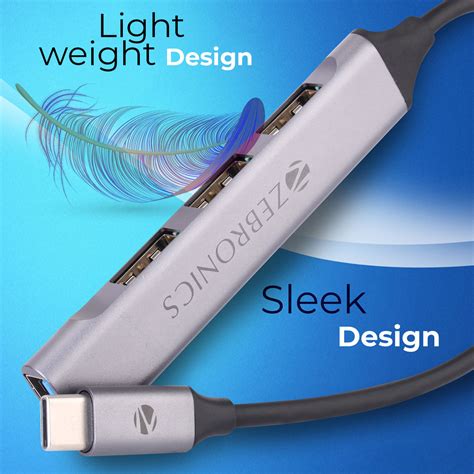 Zebronics TA200U - 4 in 1 USB Type C Multiport Adapter