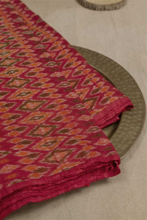 Buy Ikkat Handloom Silk Fabrics Online in India - Matkatus