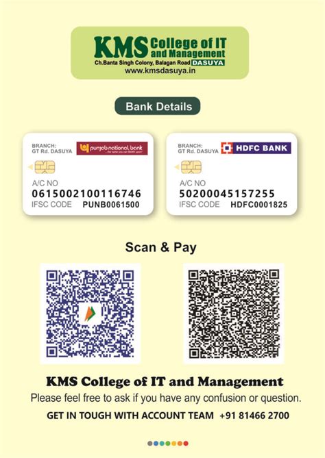 Bank Details - KMS College of IT & Management, DasuyaKMS College of IT ...