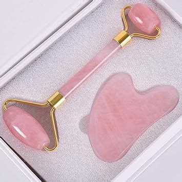 Crystal Face Roller Stone Gua sha jade stone Roze Quartz stone Gift Box ...