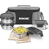 Buy Borosil Carry Fresh Stainless Steel Insulated Lunch Box with Bag ...