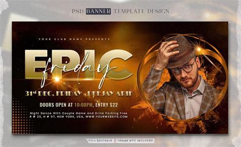 Dynamic club event banner for friday night party promotion | Premium PSD