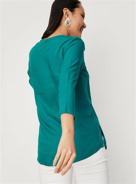 Buy Women Pintuck V-Neck Kurti Online at just Rs. 499.0 - 1000011632122 ...