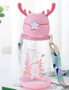 Magic Pebbles Deer Horn Design Cute Design Cartoon Sipper school Bottle ...