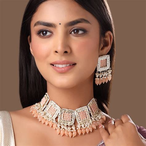 Yellow Chimes Jewellery Set for Women and Girls Kundan Necklace Set ...