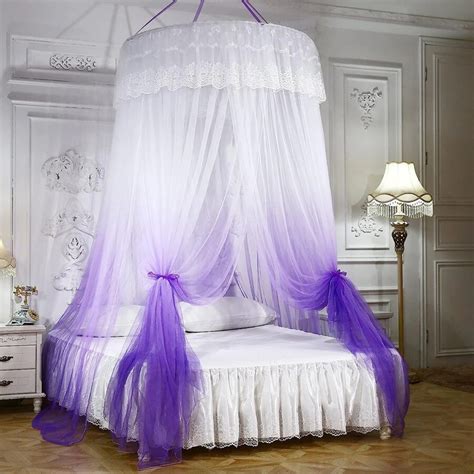 Princess Bed Canopy For Girls, Round Dome Canopy Bed Curtain, Princess ...