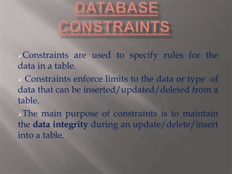 Image result for Define Constraints in SQL