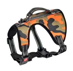 Emily Pets Oxford No-Pull Adjustable Pet Harness Dogs (Orange Camo ...