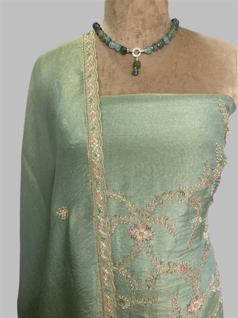 Shimmer Saff Green Suit Fabric / Rakhi Collection – Studio CKC