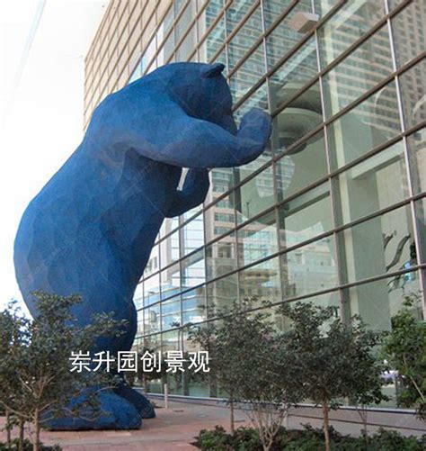 企业品牌形象吉祥物熊猫几何抽象熊大型商业广场玻璃钢卡通雕塑厂-阿里巴巴