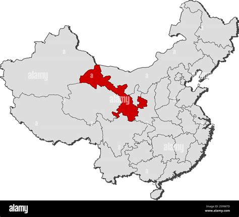 Map of China with the provinces, Gansu is highlighted Stock Vector Image & Art - Alamy