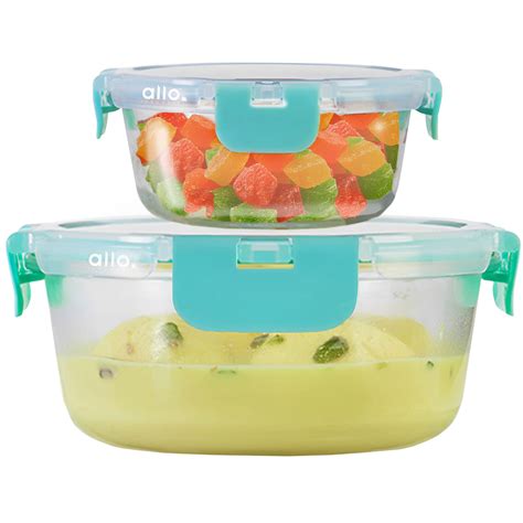 Allo Food Safe Glass Containers with Lids with Break Free Lock ...