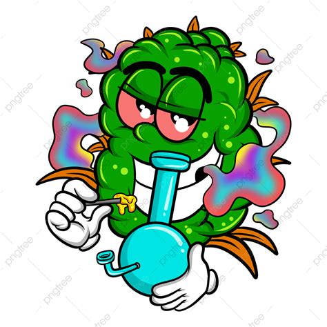 Weed Bong White Transparent, Bong And Weed Cartoon, Art, Illustration ...