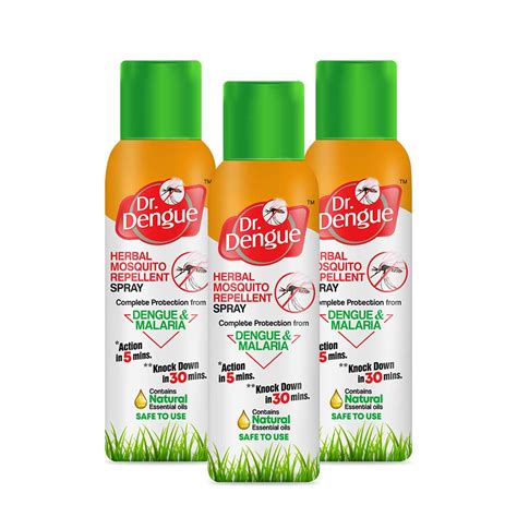 Kudos Dr. Dengue Herbal Mosquito Repellent Spray 50G (Pack Of 3) (3 X ...