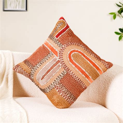 Aari Embroidered Cotton Cushion Cover 16x16 Inch Online - Premium ...