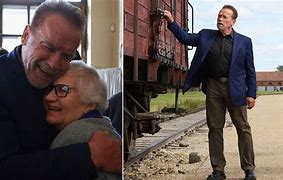 Image result for Schwarzenegger visits Auschwitz