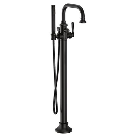 Moen Matte Black 1-handle Freestanding Waterfall Bathtub Faucet with ...