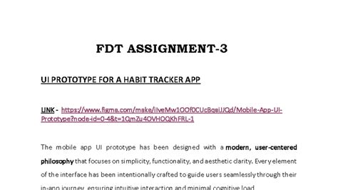 FDT Assignment 3: UI Prototype for Habit Tracker App - Studocu