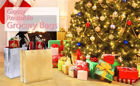 Evafly Diwali Gift bags Pack Of 10 Reusable Non-Woven Shiny Metallic ...