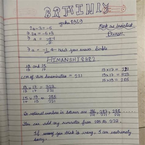 insert rational number between 19 / 13 and 15 / 17 - Brainly.in