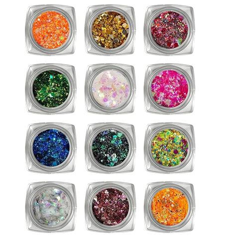 Vozwa 12 Color Chunky Glitter Eyeshadow Palette, Shimmery Finish ...