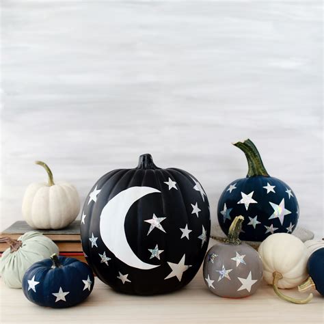 DIY Moon and Stars Pumpkins