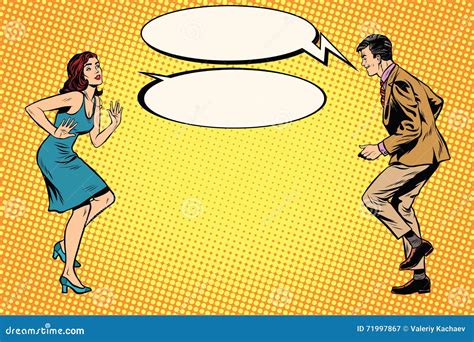 Retro Man and Woman Dancing Pop Art Stock Vector - Illustration of ...