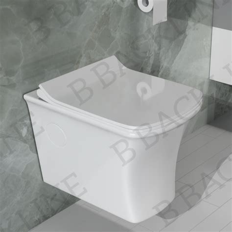 B Backline Ceramic Wall Mount , Wall Hung Western Water Closet Rimless