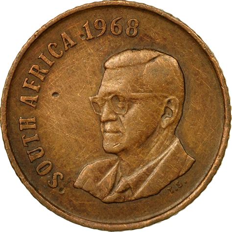 One Cent 1968 Swart (English), Coin from South Africa - Online Coin Club