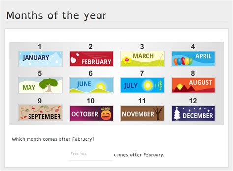 Months of the year