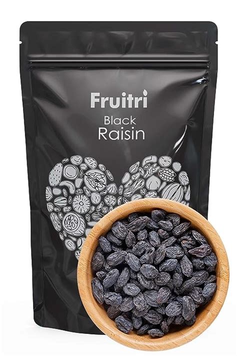 Fruitri Dried Afghani Black Raisin, Kali Kishmish Seedless, 500 grams ...
