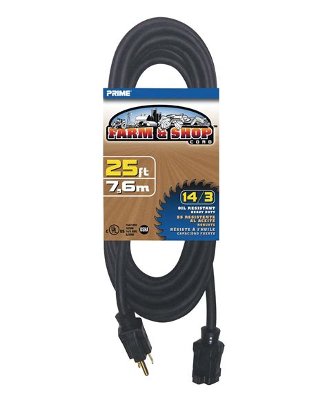 Prime Wire & Cable EC532725 25-Feet 14/3 SJTOW Farm and Shop Extension ...