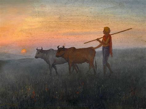 Shepherd With Cows - Jamini Prakash Gangooly - Bengal School Indian Art ...