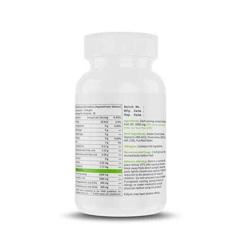 Muscle Nectar Omega 3 Fish Oil – 1000mg EPA & DHA