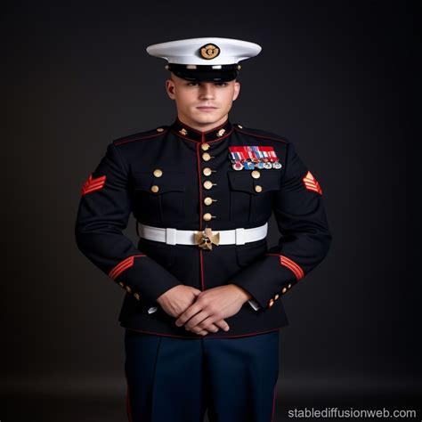 Marine in Dress Blues | Stable Diffusion Online
