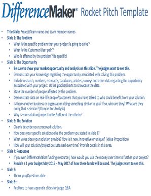 Fillable Online Rocket Pitch Template Fax Email Print - pdfFiller