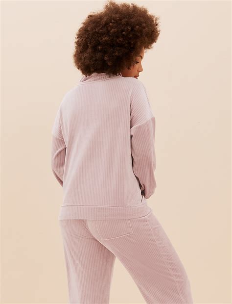 Buy Velour Flexfit™ Ribbed Lounge Top at Marks & Spencer