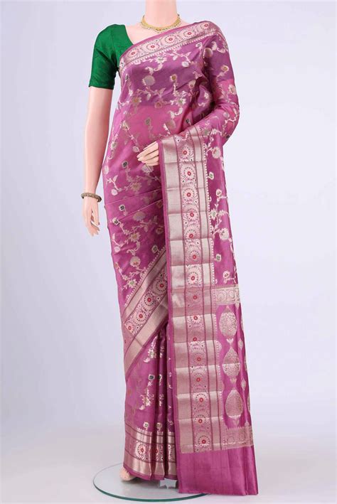 Pink Banarasi Raw Silk Saree – Nalli Silk Sarees Pvt Ltd