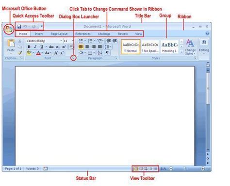 what are the components of MS word 2007? draw the diagram - Brainly.in