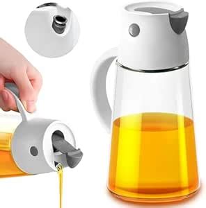 JYOT CREATION Glass Olive Oil Dispenser Bottle -Auto Flip Leak proof ...