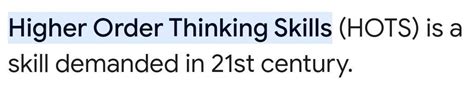 what is the full form of HOTS - Brainly.in