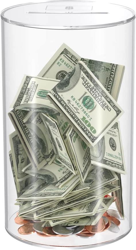 Clear Piggy Bank for Adults Kids, Acrylic Piggy Bank for Boys Girls to ...