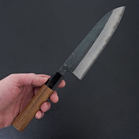 Kumokage Blue #2 Kurouchi Damascus Santoku 180mm