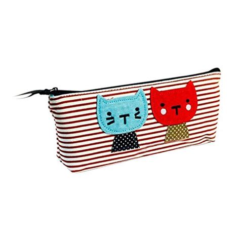 Canvas Pencil case - SODIAL(R) School Life Children Case Makeup Bag ...