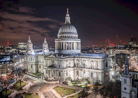 Download St Paul Cathedral Lighted Night Wallpaper | Wallpapers.com