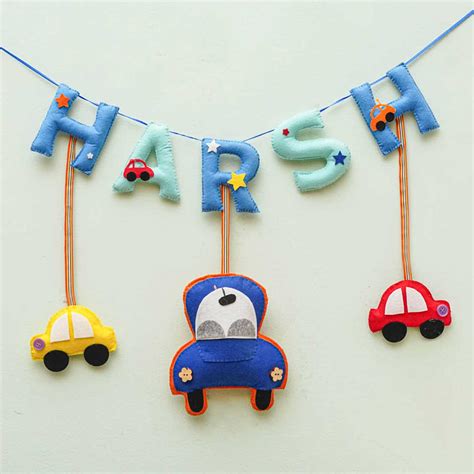 Buy Personalized Handmade Cars Theme Felt Name Plate Online On Zwende