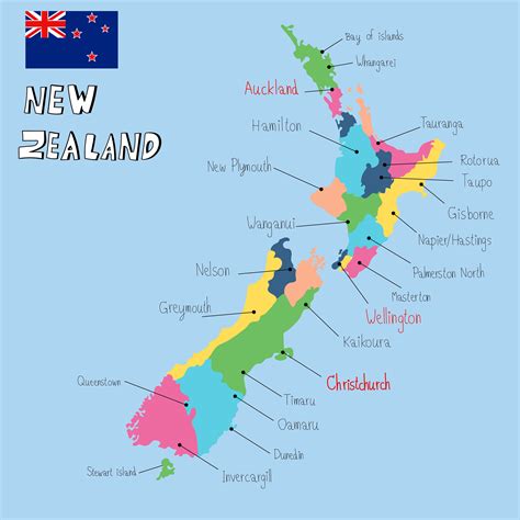 Printable Map New Zealand