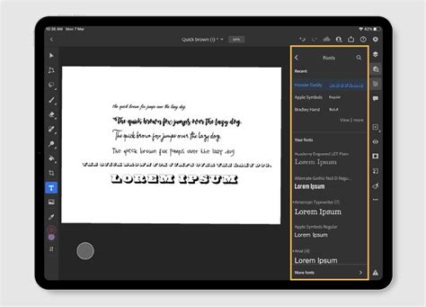 Work with the Type tool in Photoshop on the iPad