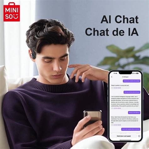 Miniso MINISO AI OWS Translation Open Ear Earbuds Support 75 Languages ...